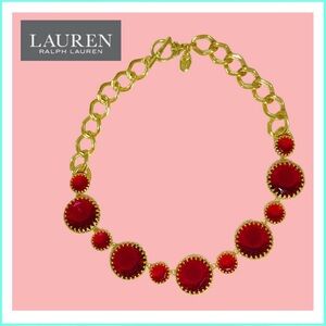 Lauren Ralph Lauren Gold-Tone Necklace with Red Accents
